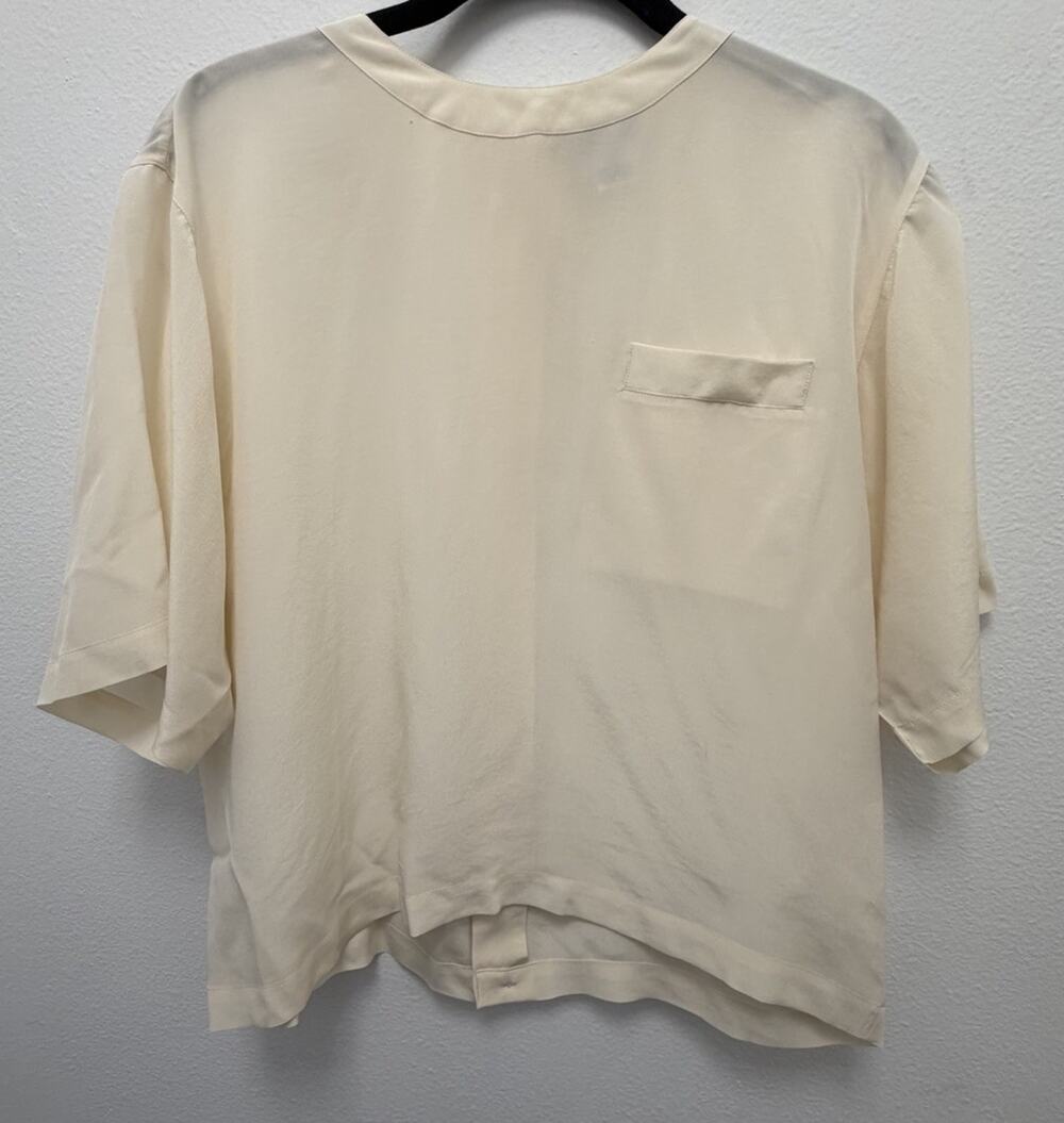 Vintage Fenn Wright & Manson Silk Blouse Ivory Button Back Women’s M